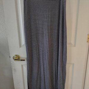 Old Navy Black White Stripe Horizontal Maxi Skirt Women's Medium M